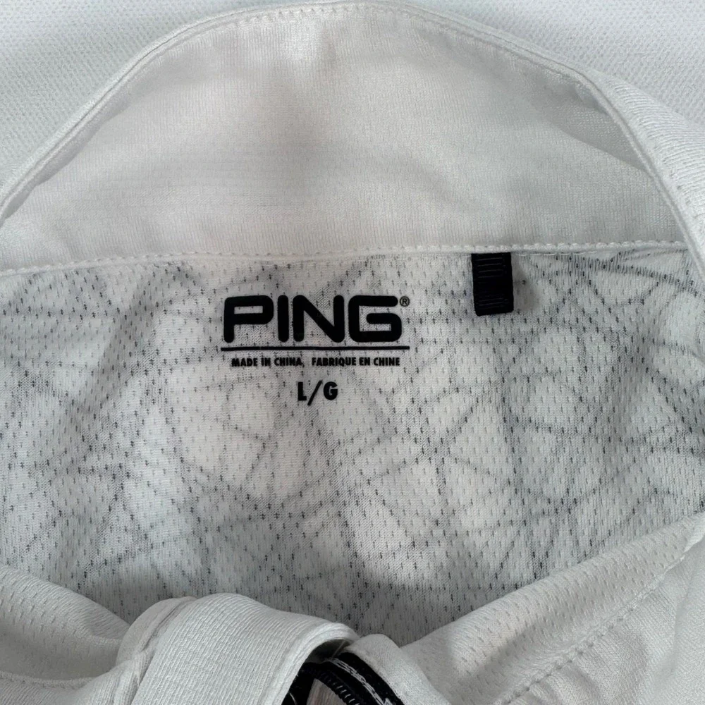 PING SensorCool Mens Large Golf Pullover White Quarter Zip THCC Logo L